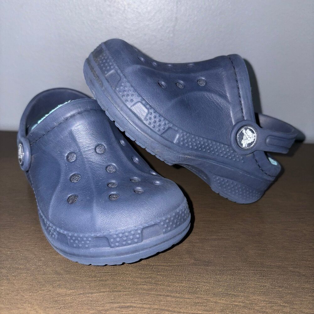 Crocs Lined Clogs Slip On Shoes Toddler Kids 6 C 7 Blue